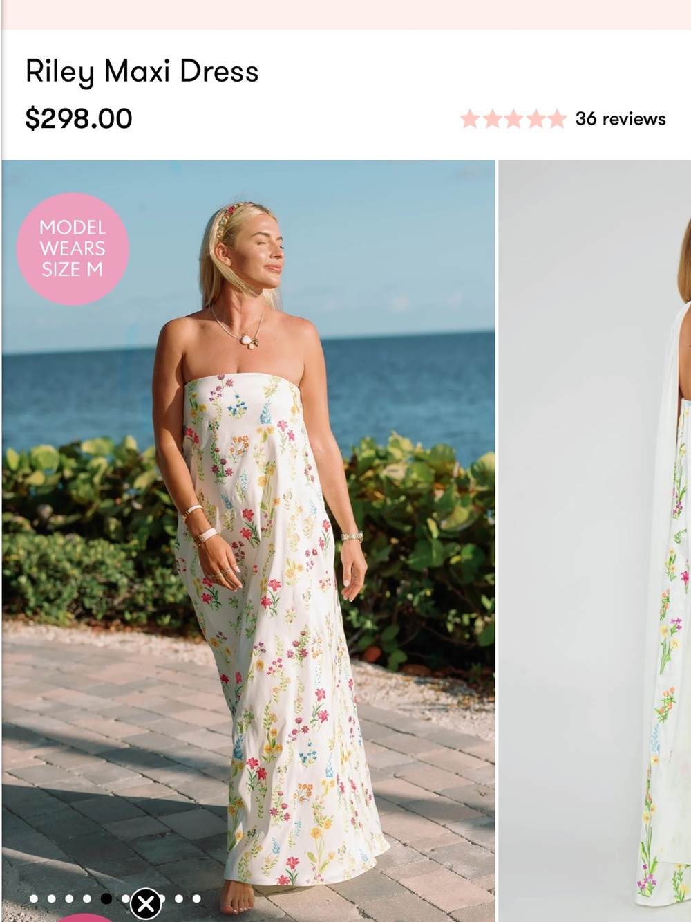Show Me Your MuMu Strapless Maxi Dress in White with Multicolor Floral